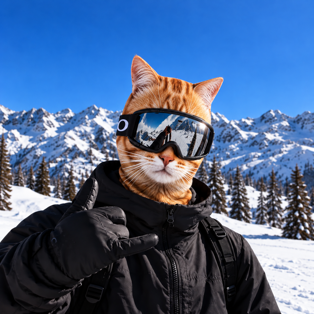 KITZY™ – KOCIA MASKA NARCIARSKA 3D