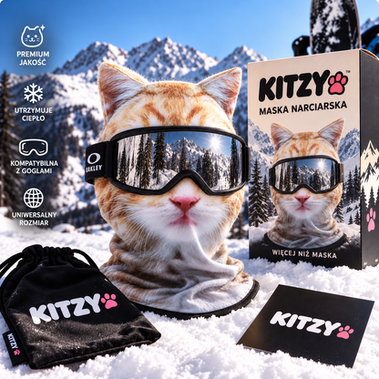 KITZY™ – KOCIA MASKA NARCIARSKA 3D
