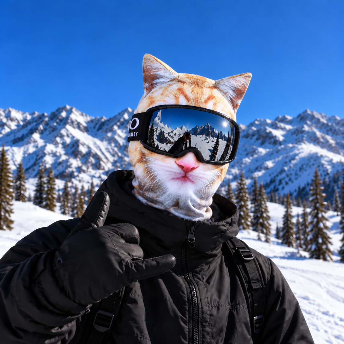 KITZY™ – KOCIA MASKA NARCIARSKA 3D