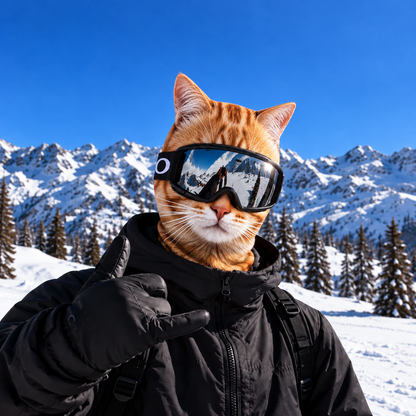 KITZY™ – KOCIA MASKA NARCIARSKA 3D